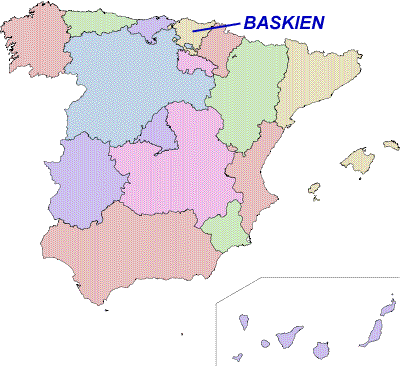 Karta över Spanien